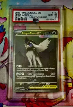 Pokemon TCG Mega Absol ex 180/132 Mega Evolution Illustration Rare Holo PSA 10 - Image 1