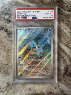 2023 POKEMON MEW EN-151 ILLUSTRATION RARE #170 SQUIRTLE PSA GEM MINT 10 - Image 1