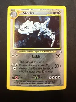 2000 Pokemon Steelix Holo 15/111 – Neo Genesis Unlimited WOTC Vintage Rare (MP+) - Image 1