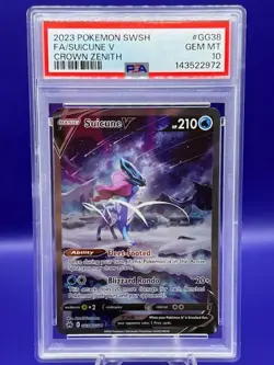 Pokemon Sword & Shield Crown Zenith Suicune V Full Art GG38 PSA 10 - Image 1