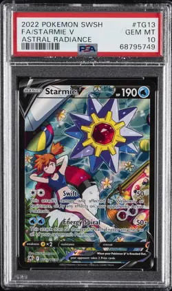 2022 POKEMON SWORD & SHIELD ASTRAL RADIANCE #TG13 FULL ART/STARMIE V PSA 10 - Image 1