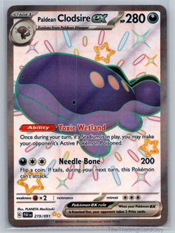 Paldean Clodsire ex - 219/091 - Pokemon Paldean Fates Shiny Full Art Rare NM - Image 1