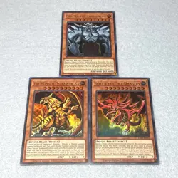 Yugioh Egyptian God Cards Winged Dragon of Ra Slifer Obelisk Tournament Legal - Image 1