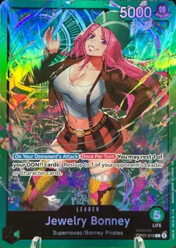 • Jewelry Bonney • OP07-019 SR SD24 Green Leader Holo Foil One Piece TCG NM - Image 1