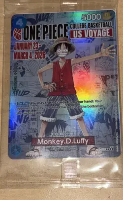 One Piece CCG Monkey.D.Luffy US Voyage P-055 Promo Holo Card - Image 1