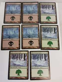 SNOW-COVERED SWAMP FOREST LANDS Set MAGIC MTG Coldsnap lot +FREE RARE Cards - Image 1