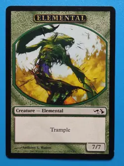 MTG 1x Elemental Token LP Duel Decks Elves vs Goblins Magic Green 7/7 - Image 1