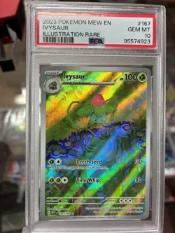 2023 Pokemon Mew En #167 Ivysaur Illustration Rare PSA 10 Gem Mint - Image 1