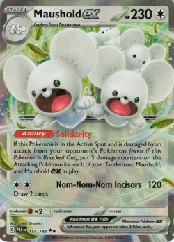 Maushold ex 155/182 Double Rare Holo SV04: Paradox Rift NM Pokemon - Image 1