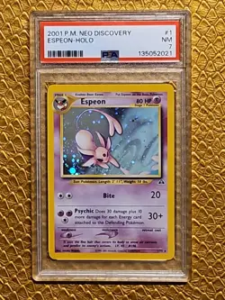 Pokemon Neo Discovery Espeon #1/75 Holo PSA 7 English 2001 - Image 1