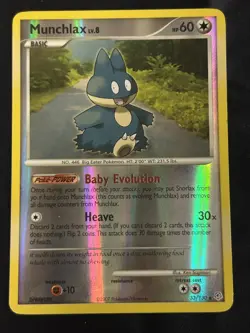 NM/LP Condition Munchlax Reverse Holo Rare Diamond Pearl Base Set 33/130 Pokemon - Image 1