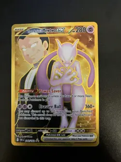 Pokemon TCG Team Rockets Mewtwo EX Special Illustration Destined Rivals Gold - Image 1