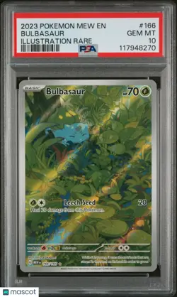 Bulbasaur Illustration Rare PSA 10 166/165 2023 Pokemon Mew EN 151 - Image 1