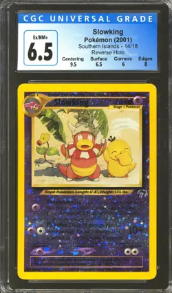 Pokemon Southern Islands Reverse Holo Foil Promo Slowking 14/18 CGC 6.5 subs - Image 1