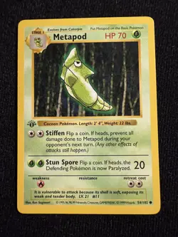 Metapod 54/102 Pokemon Base Set - 1st Edition - LP - Image 1