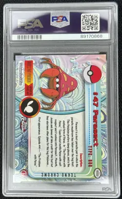 2000 TOPPS CHROME Parasect Pokemon T.V. - TECKNO!! PSA 8 - Image 2