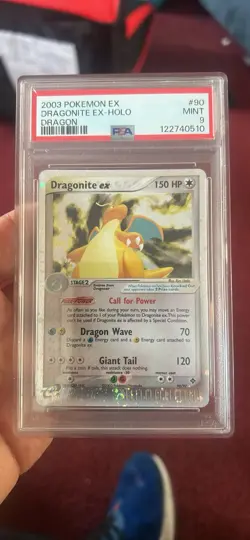 2003 POKEMON EX DRAGON #90 DRAGONITE EX-HOLO PSA 9 - Image 1
