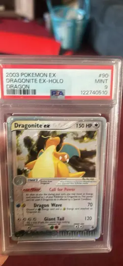 2003 POKEMON EX DRAGON #90 DRAGONITE EX-HOLO PSA 9 - Image 2