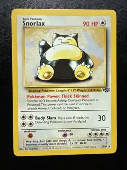 Free Shipping Snorlax 27/64 Jungle Regular Pokemon - Image 1