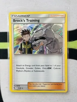 Pokemon Brock’s Training 55/68 Hidden Fates Rare Holo - Image 1