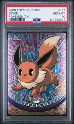 2000 Topps Chrome Pokemon T.V. #133 Eevee Pokemon T.V. PSA 10 - Image 1