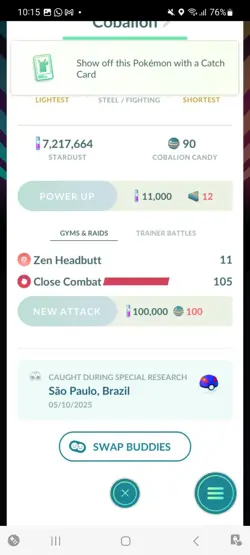 Pokemon Go Shiny Legendary Cobalion ( High cp )( Background) - Image 2