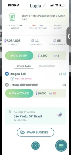 Pokemon Go Shiny Legendary Lugia ( Purifed ) ( Background) - Image 2