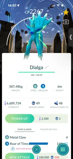 Pokemon Go Shiny Legendary Diagla ( Background) ( Roar of Time ) - Image 1