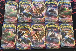 Pokemon Sword & Shield Base Booster Pack Lot- 10 Booster Packs Total - Image 1
