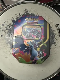 Pokemon TCG Mega Charizard X EX Tin Sealed In Hand - Image 1