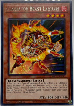 Yugioh - Gladiator Beast Laquari - MZTM-EN067 - Rare - NM/M - Image 1