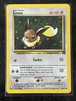 Pokemon TCG Eevee 55/82 Team Rocket Common card Unlimited LP - Image 1
