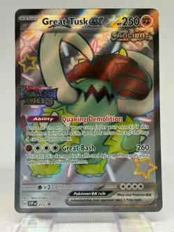 Pokemon TCG: Great Tusk ex ( SVP 072) Paldean Fates Stamped Promo Card - Image 1