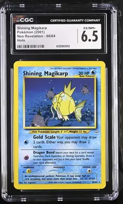 CGC 6.5 Shining Magikarp 2001 Neo Revelation 66/64 Holo Pokemon Card - Image 1