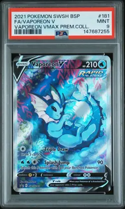 Vaporeon V SWSH181 SWSH: Sword & Shield Promo Cards Holo - PSA 9 - Image 1