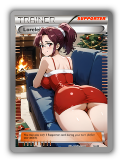 Lorelei Trading Card - Sexy Adult Anime Waifu Custom Made Trainer | Christmas - Image 1