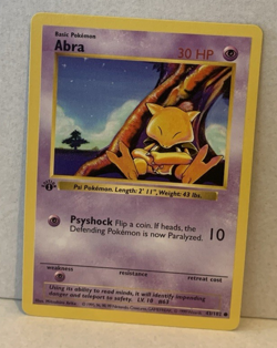 Pokemon Card Shadowless 1st Edition Abra 43/102 Base Set Near Mint or better (1) - Image 1