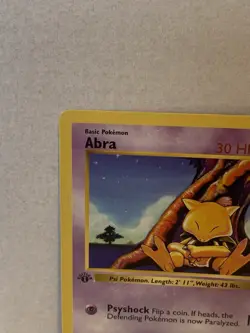 Pokemon Card Shadowless 1st Edition Abra 43/102 Base Set Near Mint or better (1) - Image 4