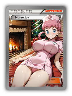 Nurse Joy Trading Card - Sexy Adult Anime Waifu Custom Made Trainer | Christmas - Image 1