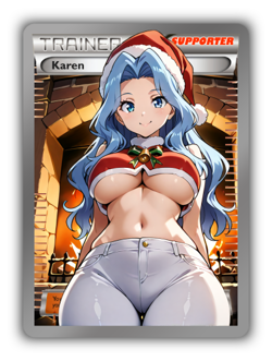 Karen Trading Card - Sexy Anime Waifu Custom Trainer | Christmas - Image 1