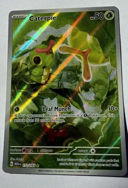 Caterpie 172/165 Scarlet & Violet 151 Illustration Rare Near Mint Pokemon Card - Image 3