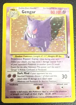 Pokemon TCG Gengar Fossil Unlimited Holo Rare Card 5/62 Vintage - Image 2