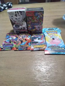 2 Booster BoxesWhite Flare& Phantasmal Flames/ Plus 4 pks of Pokemon Cards! All - Image 1