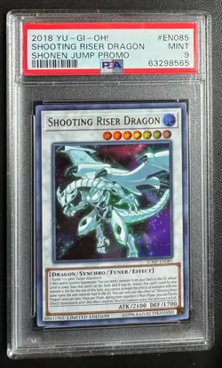2018 Yugioh JUMP-EN085 Shooting Riser Dragon Ultra Rare Shonen Promo PSA 9 MINT - Image 1