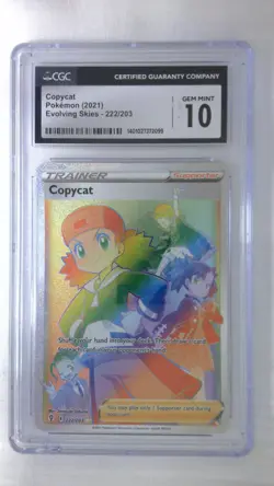 CGC 10 Copycat Rainbow 222/203 SWSH Evolving Skies 2021 Pokemon Card - Image 1