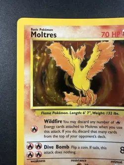 1999 Moltres Holo Rare LP English Pokemon TCG Card Vintage 12/62 Fossil - Image 3