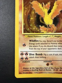 1999 Moltres Holo Rare LP English Pokemon TCG Card Vintage 12/62 Fossil - Image 5