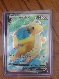 Pokemon TCG Dragonite v Full Art Holo Ultra Rare Card 076/078 - Image 1