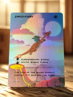 Pokederp Zardichar HOLO - 151 Charizard Fan Art Derpy Card - Image 1