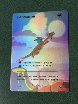Pokederp Zardichar HOLO - 151 Charizard Fan Art Derpy Card - Image 2